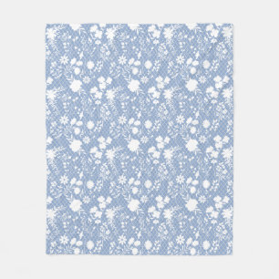 Bloemen op net 01.bx4 Lblue BG Fleece Deken