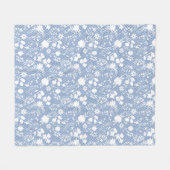 Bloemen op net 01.bx4 Lblue BG Fleece Deken (Voorkant (Horizontaal))