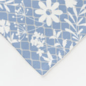 Bloemen op net 01.bx4 Lblue BG Fleece Deken (Hoek)