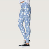 Bloemen op net 01.bx4 Lblue BG Leggings (Links)