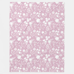 Bloemen op net 01.bx4 Roze BG Fleece Deken