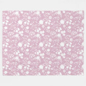 Bloemen op net 01.bx4 Roze BG Fleece Deken (Voorkant (Horizontaal))