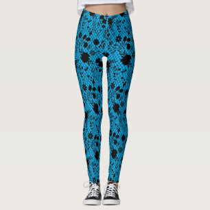 Bloemen op net 01.wx4 blauwe BG Leggings