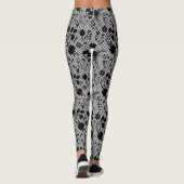 Bloemen op net 01.wx4 Grijze BG Leggings (Achterkant)