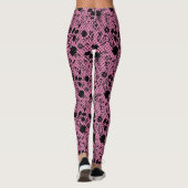 Bloemen op net 01.wx4 Roze BG Leggings (Achterkant)