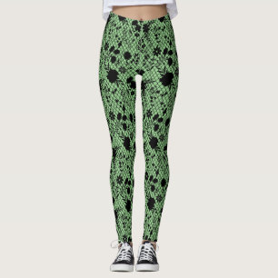 Bloemen op netto 01.wx4 groene BG Leggings