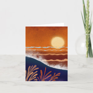 Bloemen op oceaanmoderne, moderne schilderijen Dan Bedankkaart