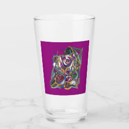 Bloemen op paarse achtergrond glas