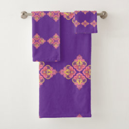 Bloemen op paarse handdoek