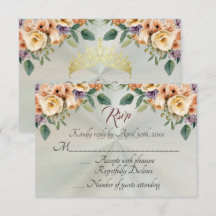 Bloemen op Pastel Salie Quinceanera RSVP