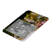 Bloemen op rotsolieverfschilderij Voeg uw foto toe Magneet (Linkerzijde)