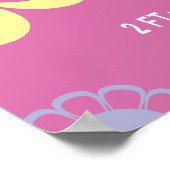 bloemen op roze groeigrafiek poster (Hoek)