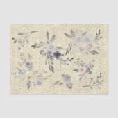 Bloemen op rustiek linnen tissuepapier (Voorkant)