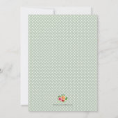 Bloemen op Sage Green Unisex Baby shower nodigt ui (Achterkant)