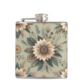 Bloemen op Sage Heupfles (Voorkant)