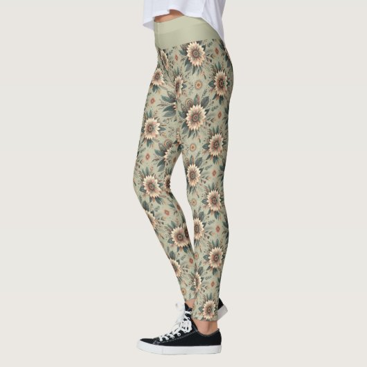 Bloemen op Sage Leggings (Links)
