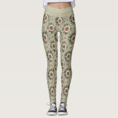Bloemen op Sage Leggings (Voorkant)