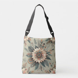 Bloemen op salie crossbody tas