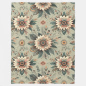 Bloemen op salie fleece deken (Voorkant)
