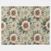 Bloemen op salie fleece deken (Voorkant (Horizontaal))
