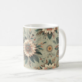Bloemen op salie koffiemok