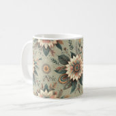Bloemen op salie koffiemok (Voorkant links)
