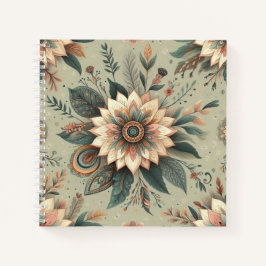 Bloemen op salie notitieboek