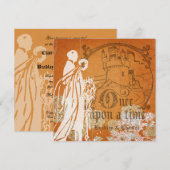 Bloemen op Sinaasappel eenmaal op een Time Weddens Kaart (Voorkant / Achterkant)