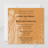 Bloemen op Sinaasappel eenmaal op een Time Weddens Kaart (Achterkant)