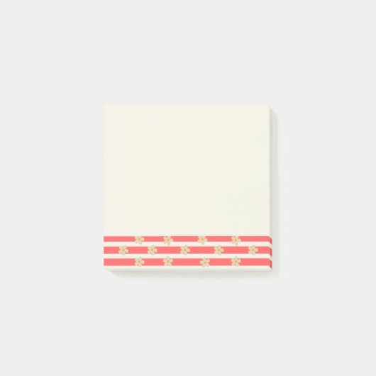 Bloemen op Strepen Post-It® Notities Notes (Voorkant)