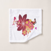 Bloemen op vlinder bad handdoek (Wasdoekje)