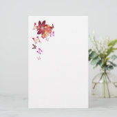 Bloemen op vlinder briefpapier (Staand voorkant)