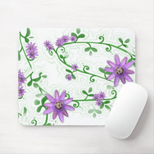 Bloemen op wijnstok Mousepad Muismat (Met muis)