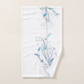 Bloemen op wijnstokken blauw bad handdoek (Handdoek)