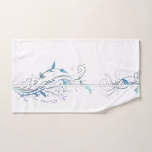 Bloemen op wijnstokken blauw bad handdoek (Handdoek)