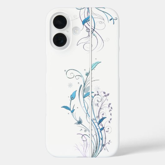 Bloemen op wijnstokken blauw Case-Mate iPhone case (Achterkant)