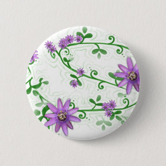 Bloemen op wijnstokken Button (Voorkant)
