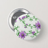 Bloemen op wijnstokken Button (Voorkant /achterkant)
