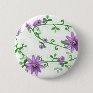 Bloemen op wijnstokken Button