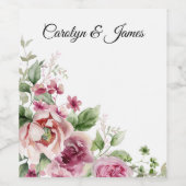 bloemen op wit wijn etiket (Enkel label)