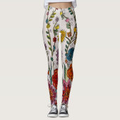 Bloemen op witte Leggings (Voorkant)