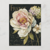 Bloemen op zwart briefkaart (Voorkant)