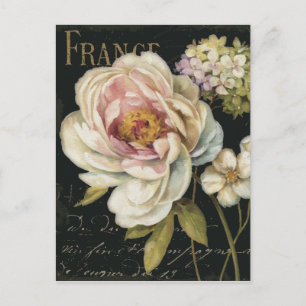 Bloemen op zwart briefkaart