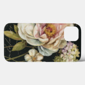 Bloemen op zwart Case-Mate iPhone case (Achterkant (horizontaal))