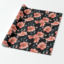 Bloemen op zwart inpakpapier