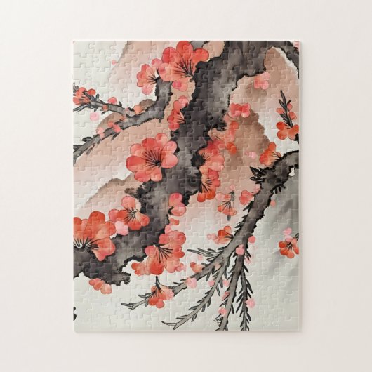 Bloemen op Zwart Legpuzzel (Verticaal)