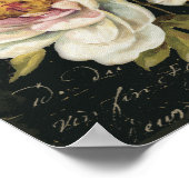 Bloemen op zwart poster (Hoek)