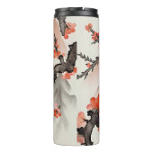 Bloemen op zwart thermosbeker (Achterkant)