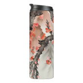 Bloemen op zwart thermosbeker (Geroteerd rechts)