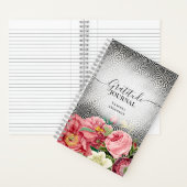 bloemen op zwart-wit & witte Latitude Journal Notitieboek (Binnen)